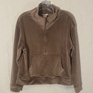 Jockey Brown Fleece Pullover 3/4 zip campfire ready Earthy Effortless Playful